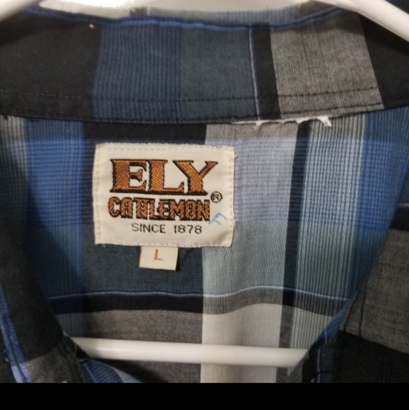 ely cattleman western shirts for men - size Large - Picture 3 of 4
